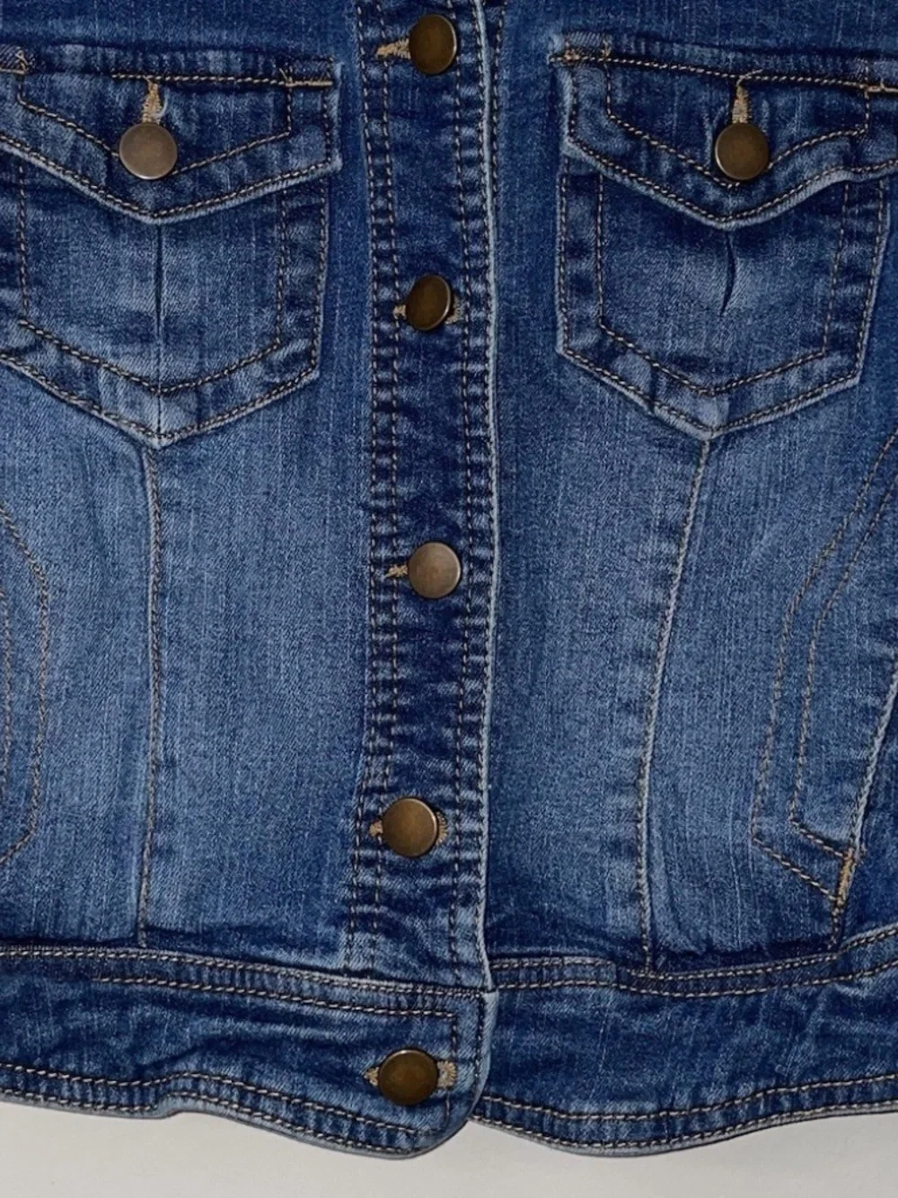 Love Fire Denim Jean Vest Girl's Small Blue Casual Pockets